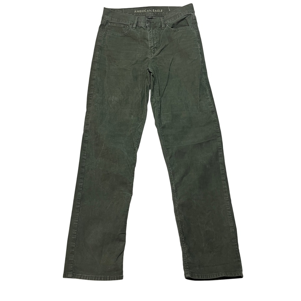 American Eagle Outfitters Olive Green Straight Leg Trousers